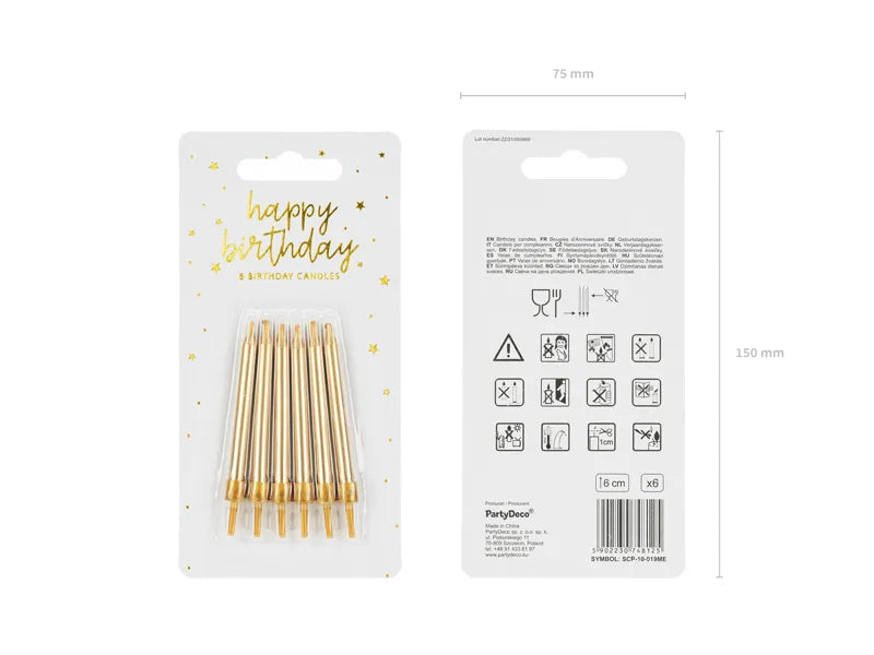 Geburtstagskerzen, glatt, gold, 6cm - Avaloon Party-Deko-Geschenke