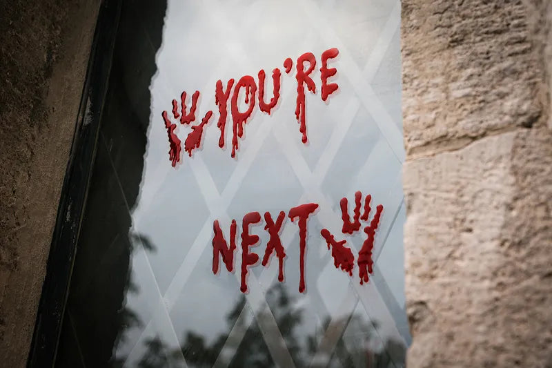 Gel-Fensteraufkleber “You're Next”, Rot