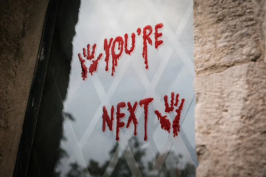 Gel-Fensteraufkleber “You're Next”, Rot