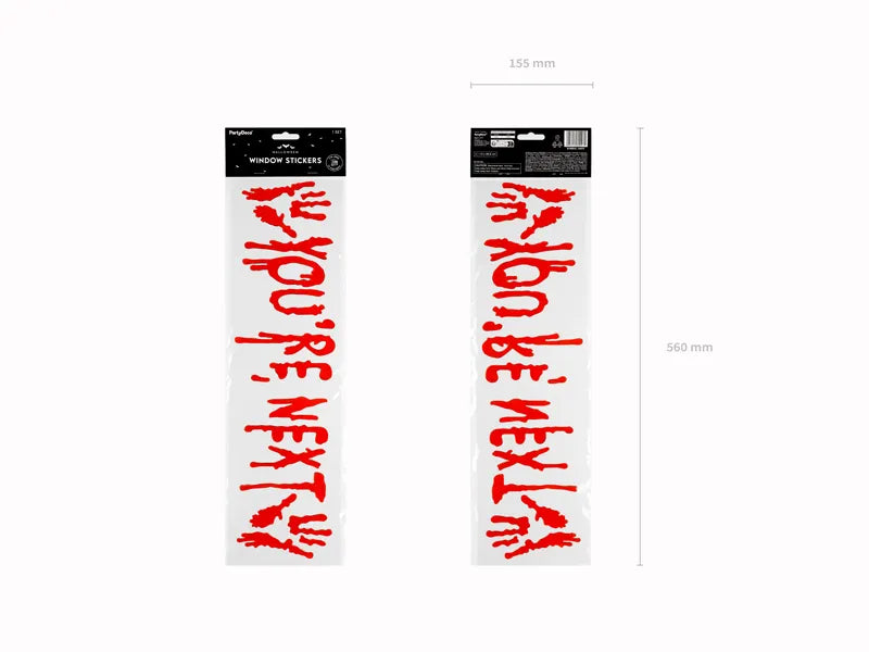 Gel-Fensteraufkleber “You're Next”, Rot