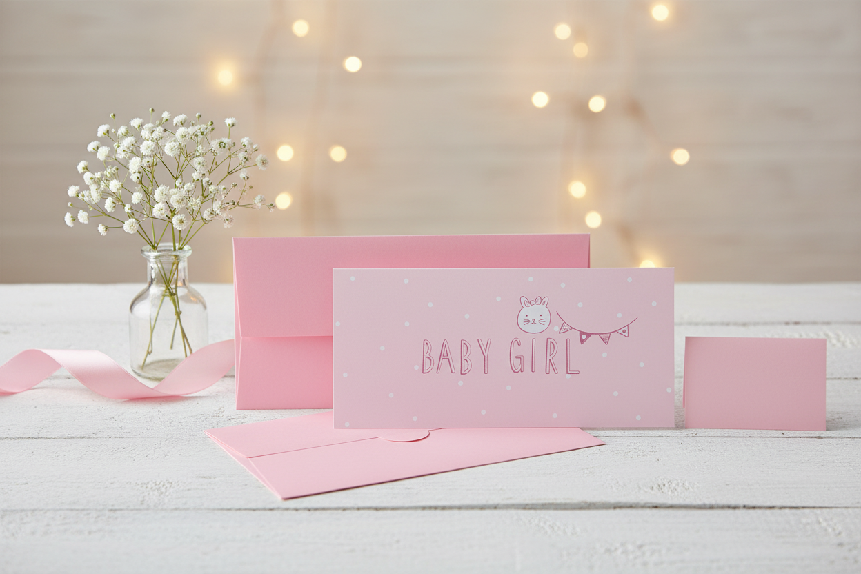 Carte cadeau « Else » 11x23cm rose