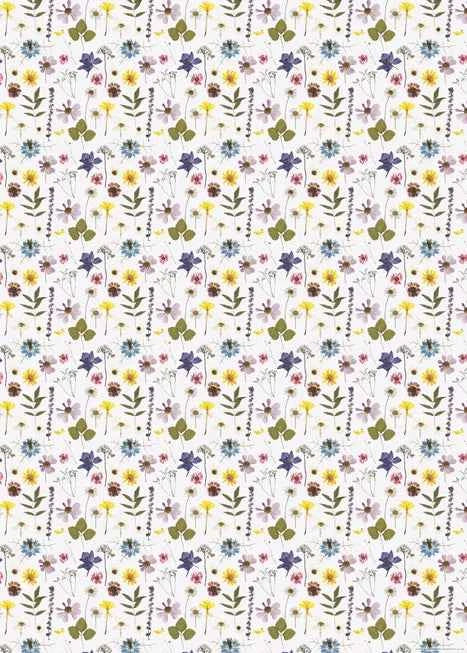Gepresstes Blumen-Geschenkpapier (3pk 1 Design)