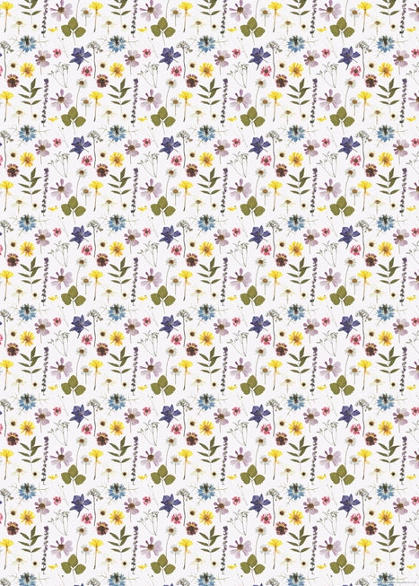 Gepresstes Blumen-Geschenkpapier (3pk 1 Design)