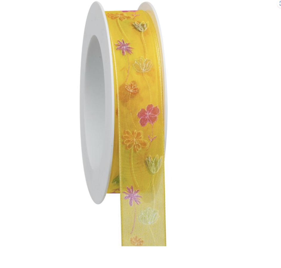 Geschenkband Blütenreich - Gelb