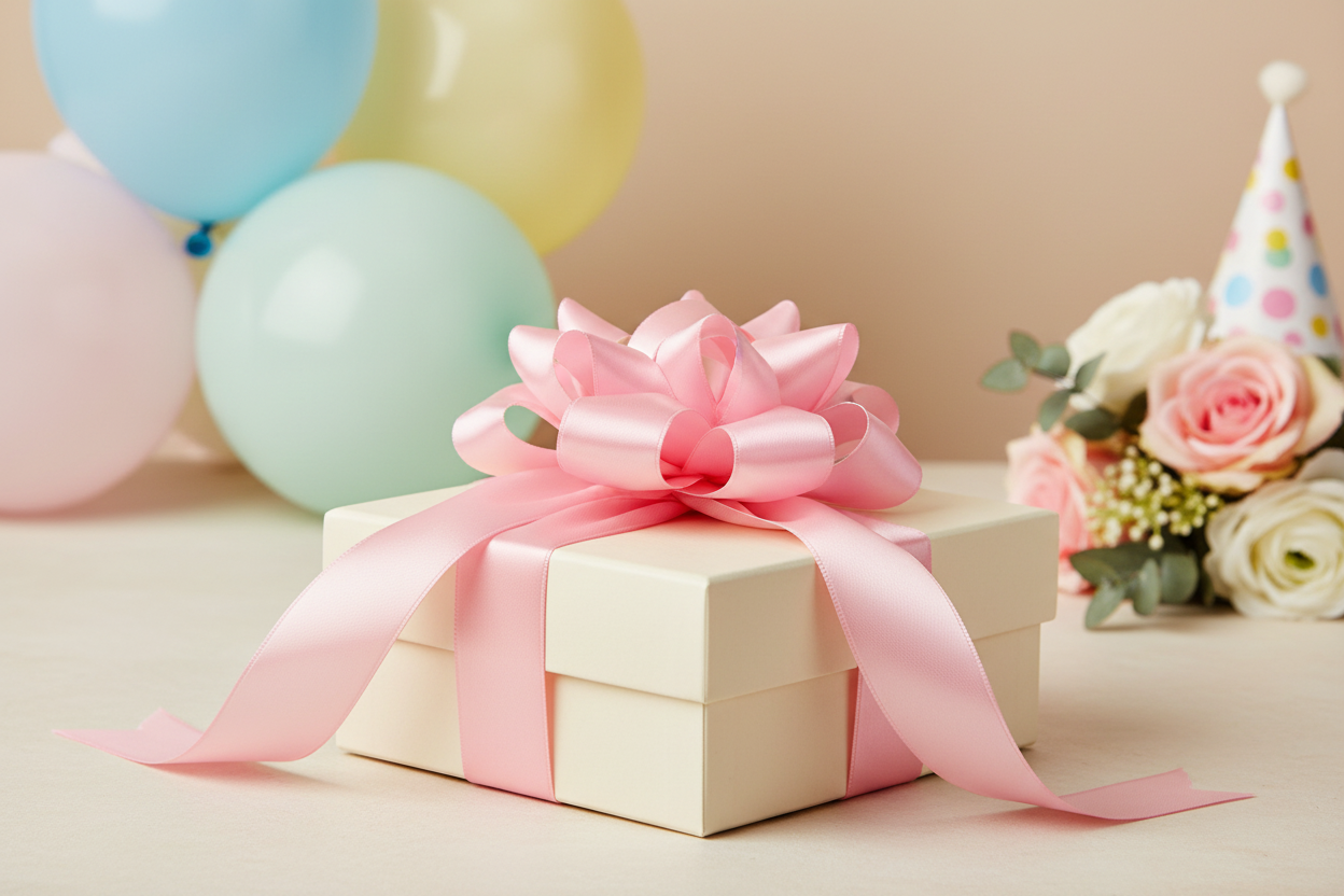 Gift Ribbon Double Satin Old Pink 25 mm x 3 m