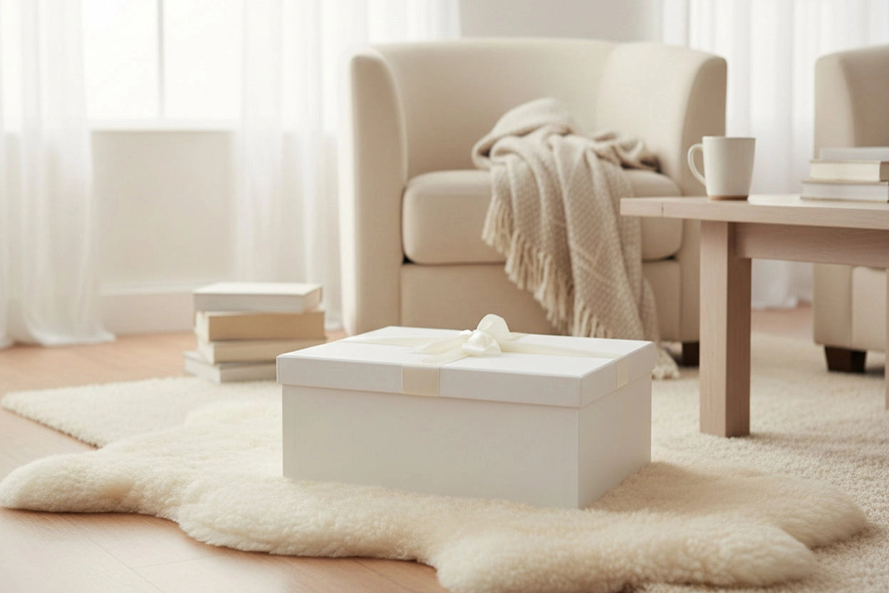Geschenkboxen in Elfenbein übergroße