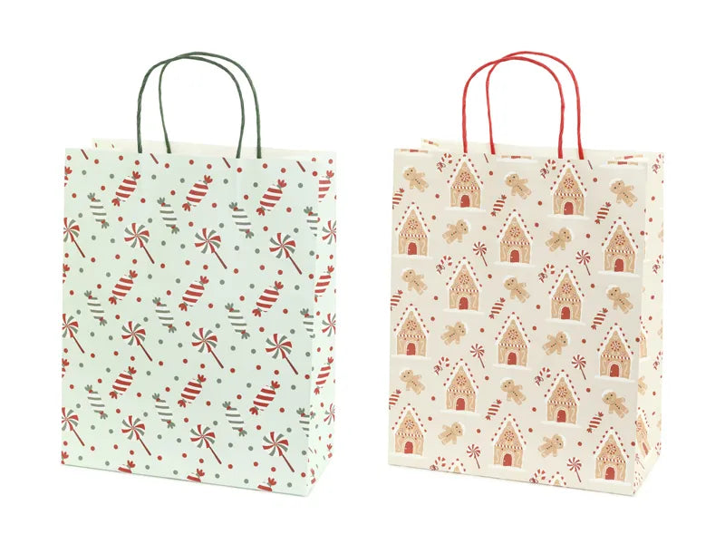 Geschenktüten für Süßigkeiten und Lebkuchen, 26 × 32,5 × 12 cm, beige und hellblau