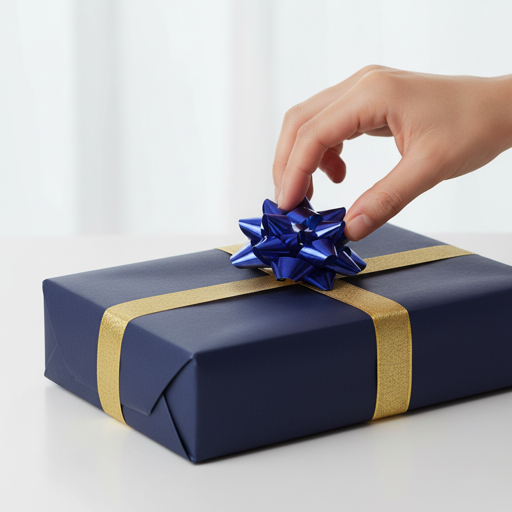 Goldina Metallicrosette Ultramarinblau – Geschenkschleife