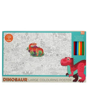 Ausmalposter mit Buntstiften - Baby Dinos
