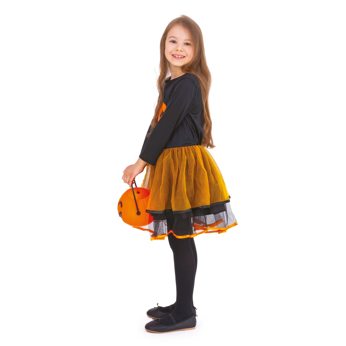 Halloween-Kürbiskleid für Mädchen – Grösse S und M