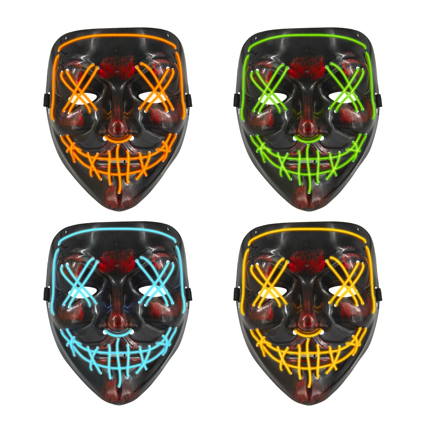 Halloween-LED-Maske, verschiedene Farben, 17 x 20,5 cm
