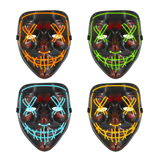 Halloween-LED-Maske, verschiedene Farben, 17 x 20,5 cm