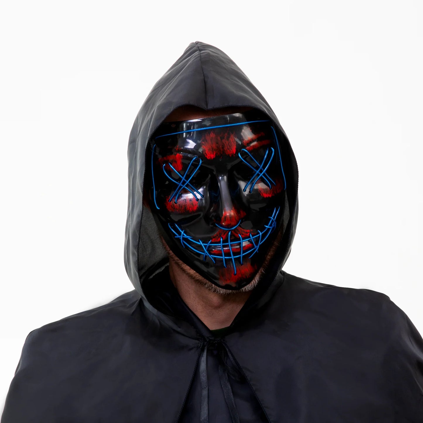Halloween-LED-Maske, verschiedene Farben, 17 x 20,5 cm