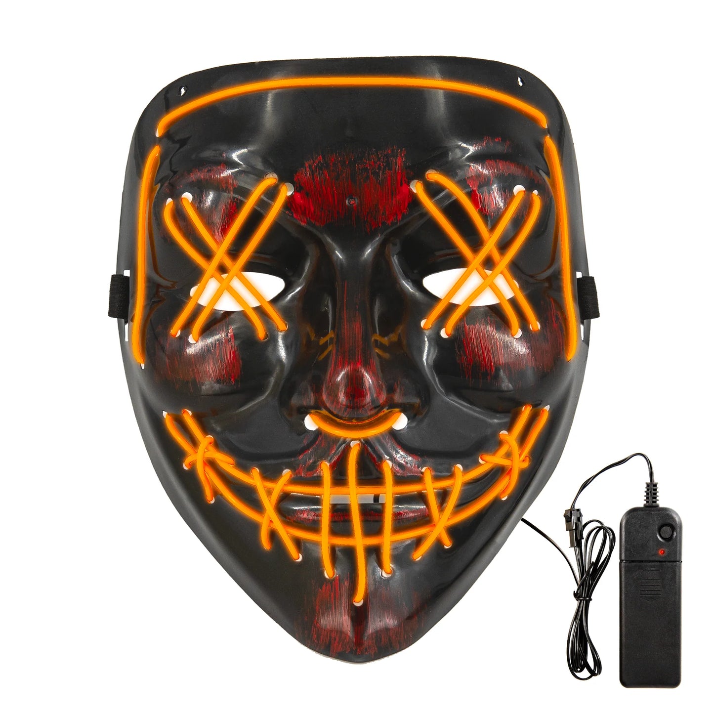 Halloween-LED-Maske, verschiedene Farben, 17 x 20,5 cm