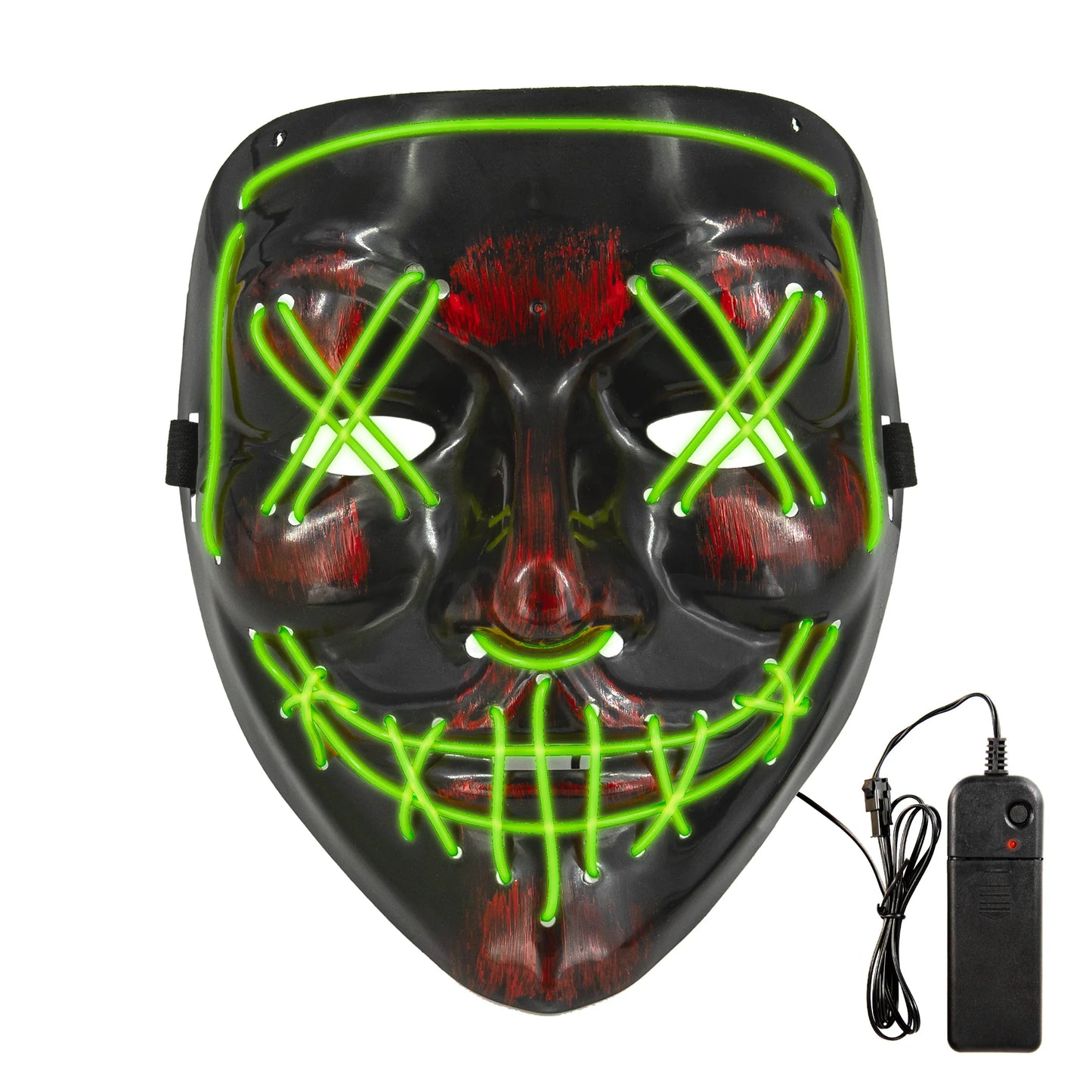 Halloween-LED-Maske, verschiedene Farben, 17 x 20,5 cm