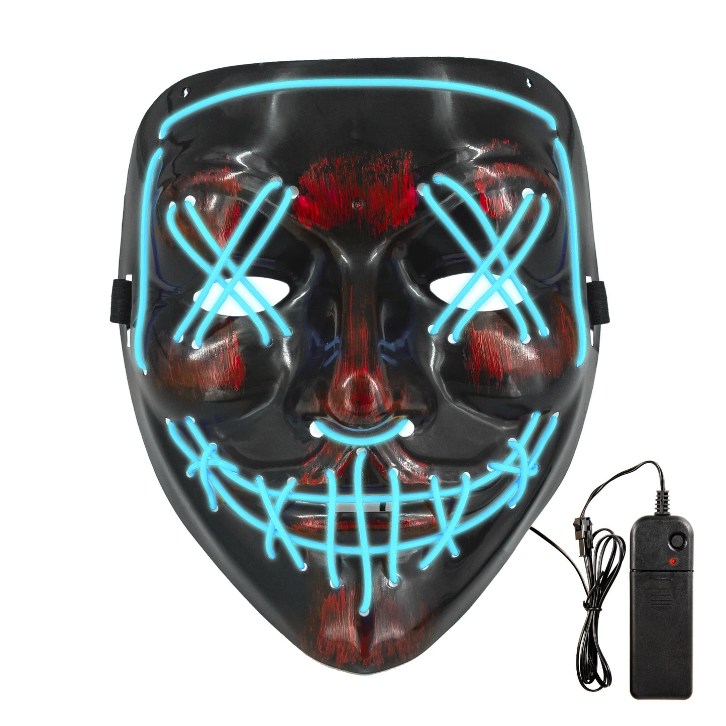Halloween-LED-Maske, verschiedene Farben, 17 x 20,5 cm