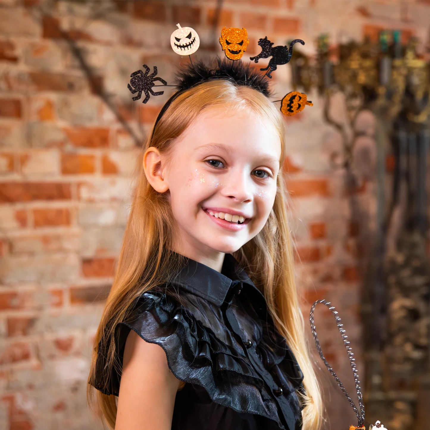 Halloween-Stirnband mit Schleifen – „Spider and Co.“ 21 x 22 cm