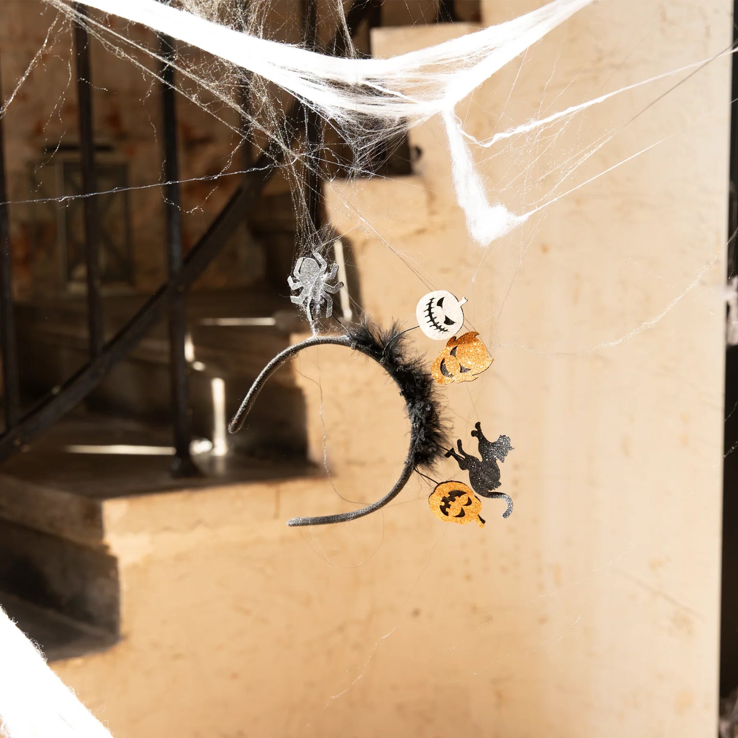 Halloween-Stirnband mit Schleifen – „Spider and Co.“ 21 x 22 cm