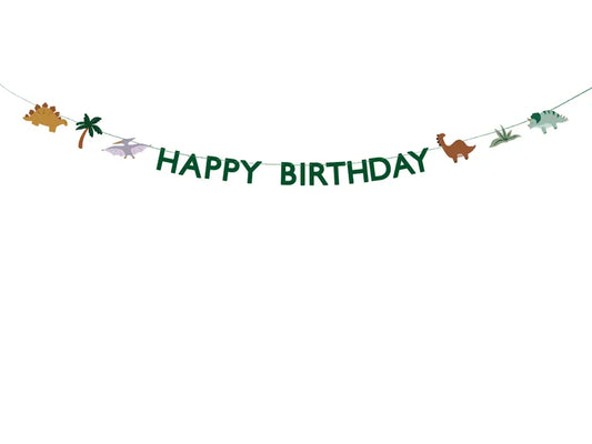 Happy Birthday Dino-Banner, 3 m, Farbenmix
