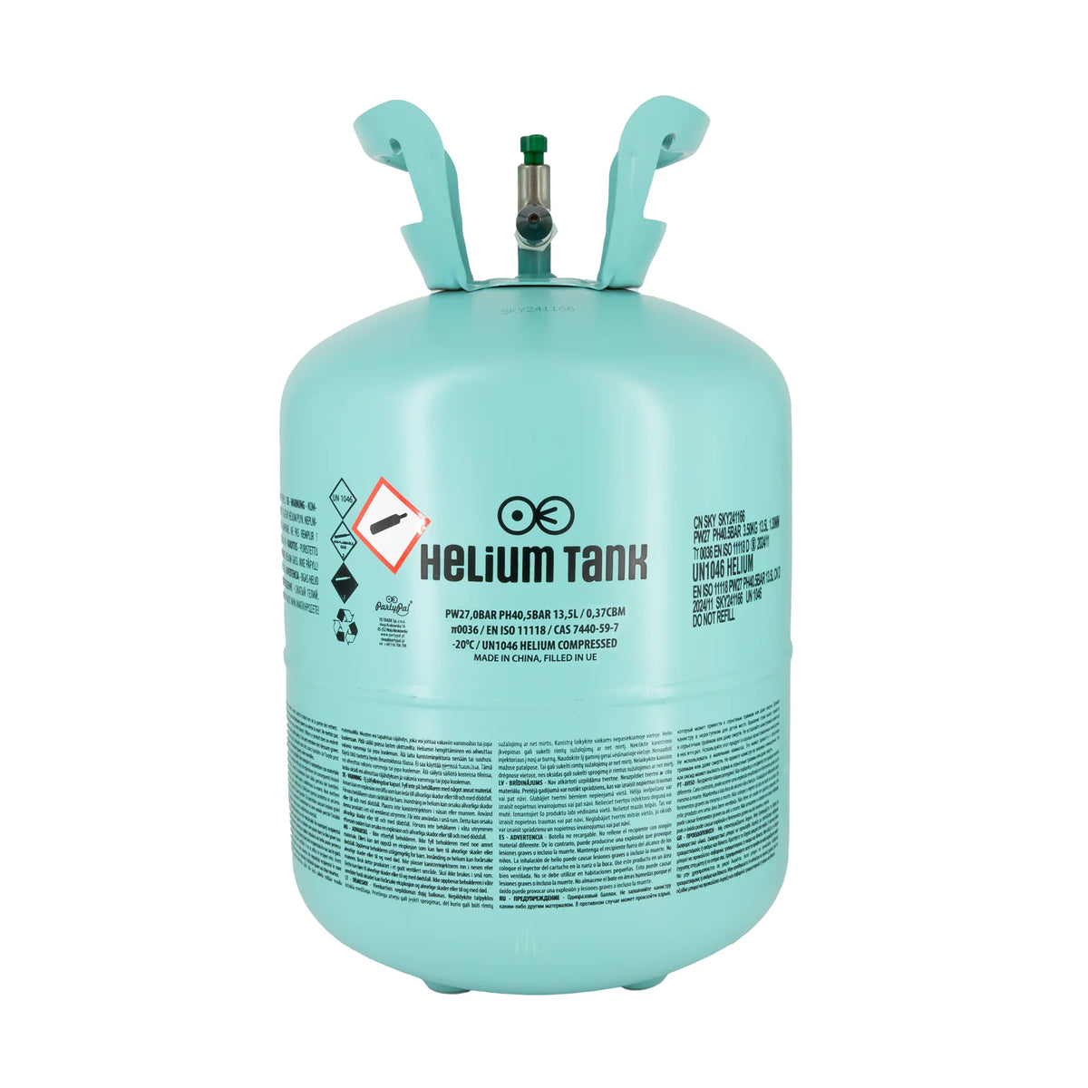 Heliumflasche für ca. 50 Luftballons – Einweg, 13,5 l