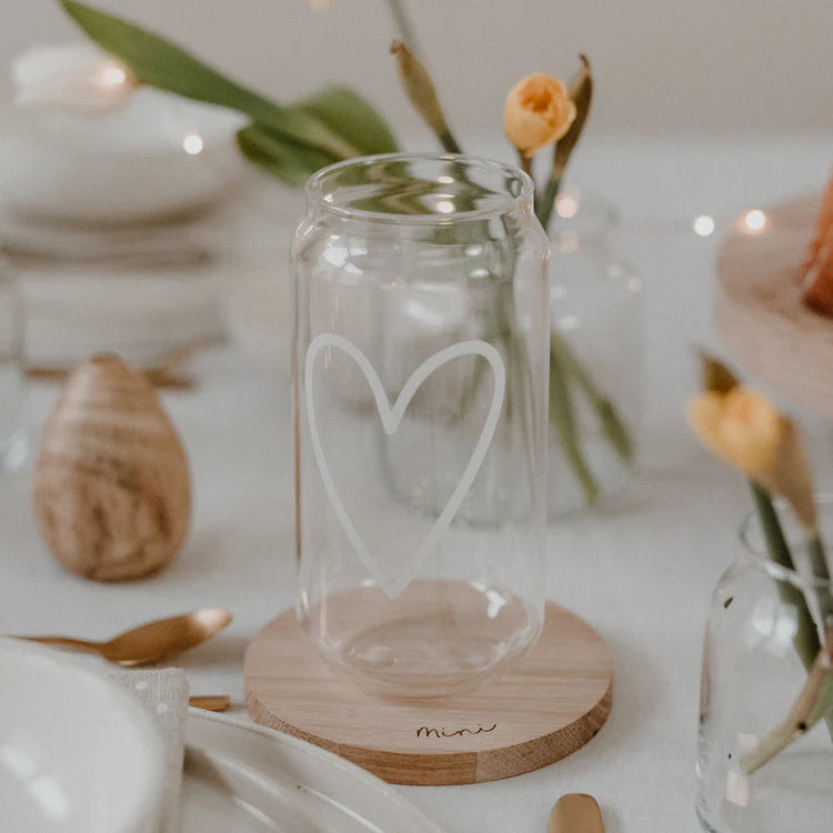 Tall Drinking Glass Heart