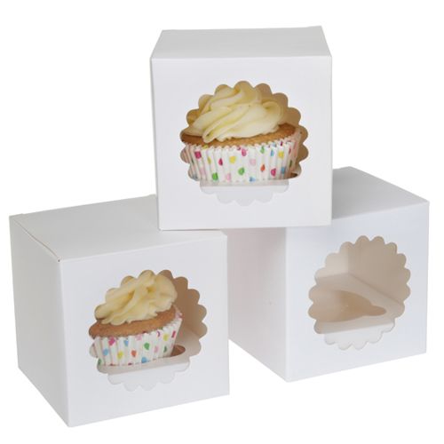 House of Marie Cupcake Box with Window White
