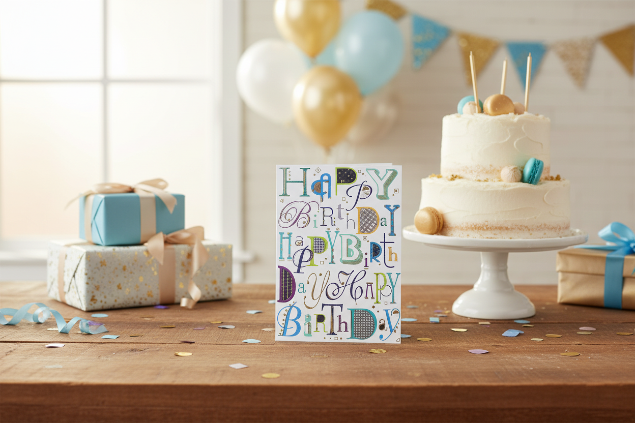 Mini card Happy Birthday letters