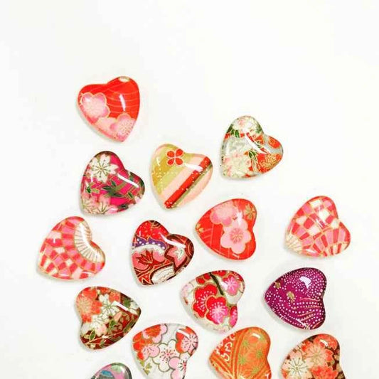 Japanischer Chiyogami Magnet Herzmagnet - Single - Avaloon Party-Deko-Geschenke