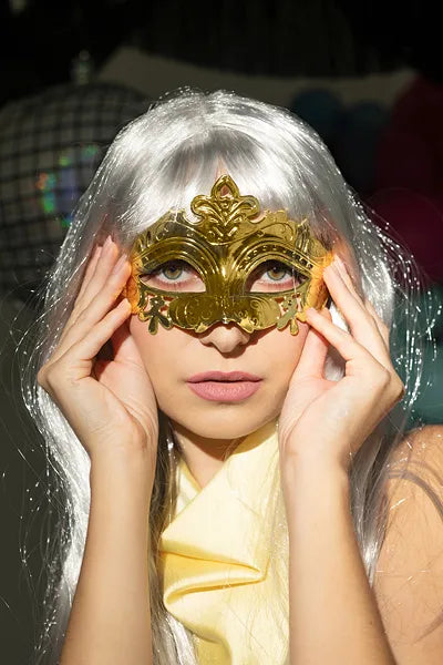 Karnevalsmaske, 17x9 cm, gold