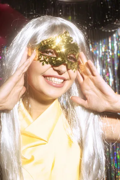 Karnevalsmaske, 17x9 cm, gold