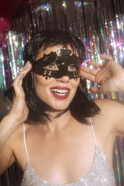 Karnevalsmaske, 17x9 cm, schwarz