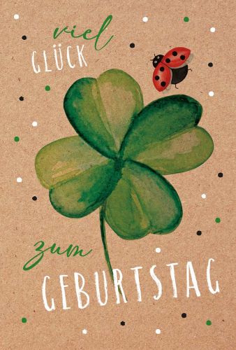 Karte Geburtstags Craft Kleeblatt Glückskäfer - Avaloon Party-Deko-Geschenke