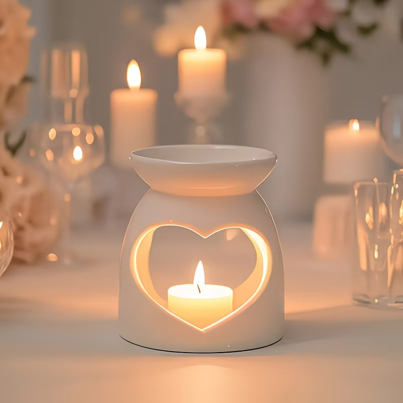 Candle Holder Heart White