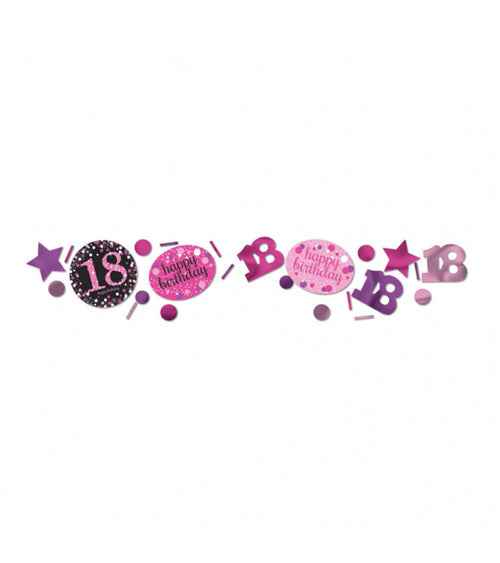 Konfetti 18. Geburtstag pink-schwarz, 34g