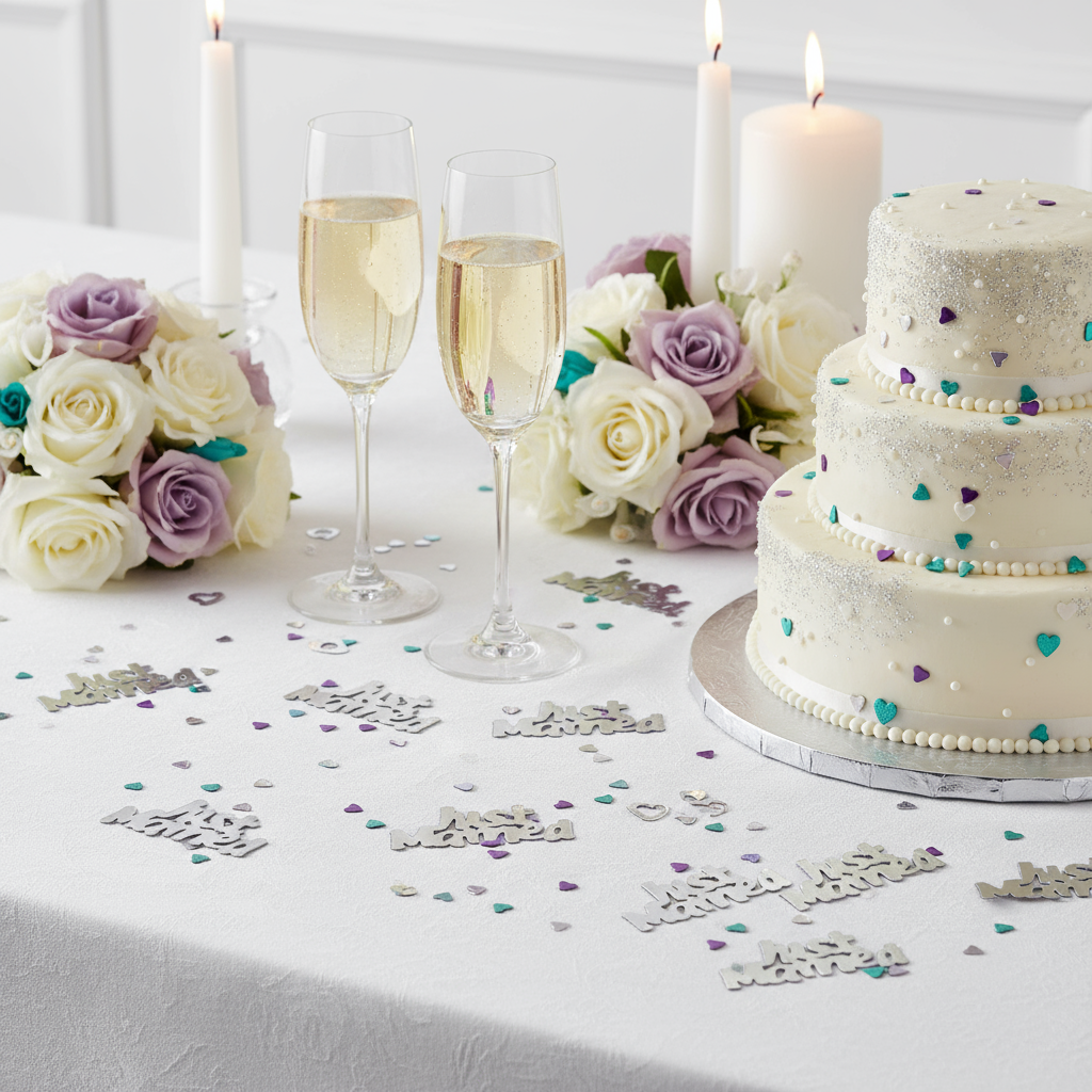 Konfetti Just Married metallisch Folie 14 g