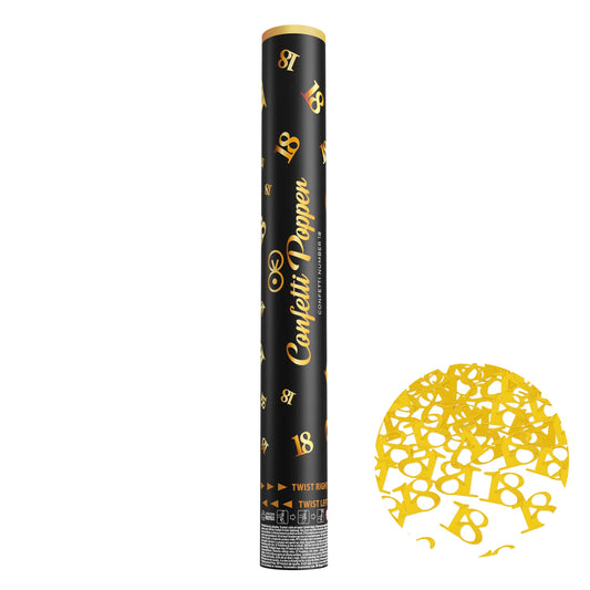 Konfetti in Form der Zahl 18, metallisch-golden, 40 cm