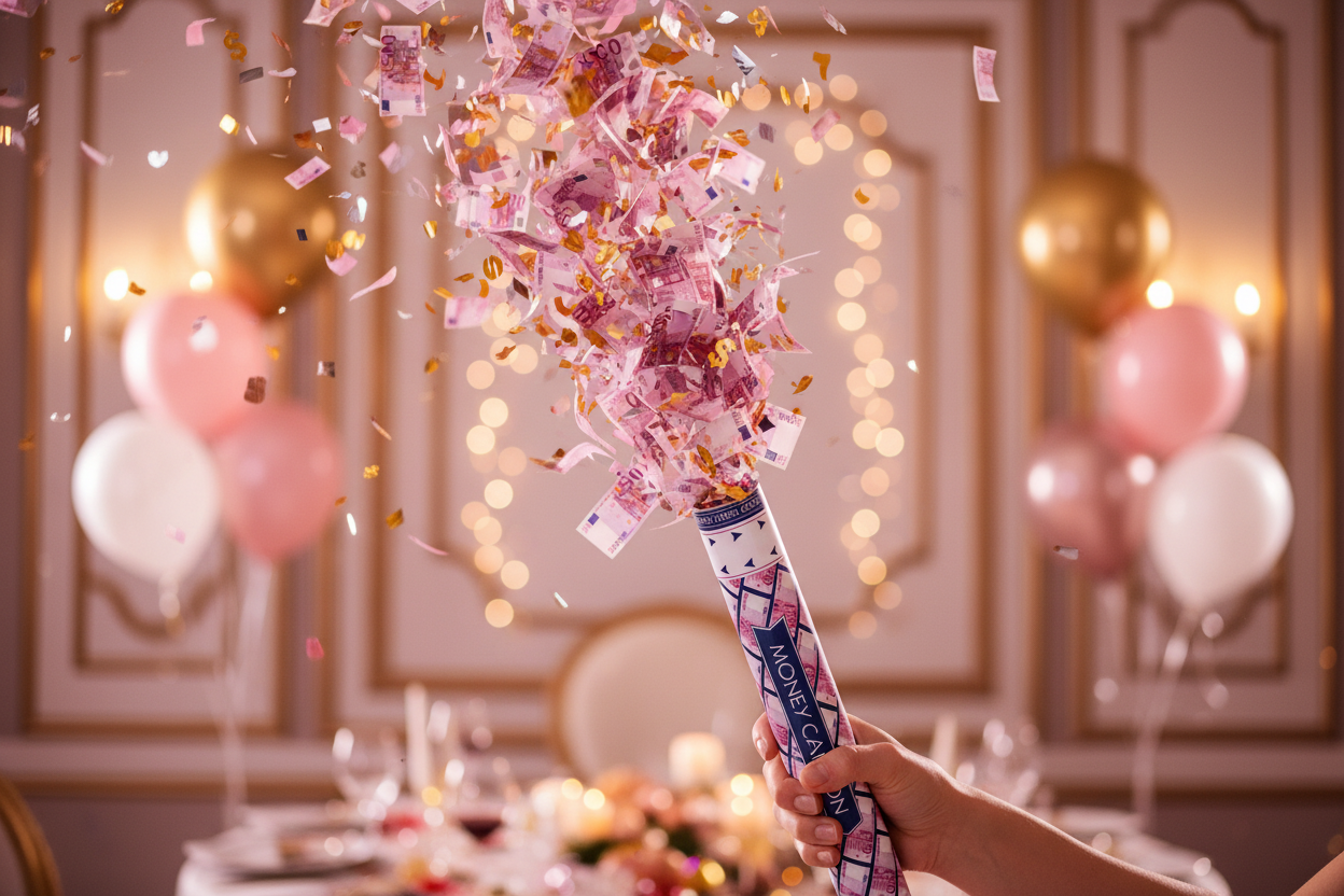 Confetti cannon with 500-euro notes, 60cm 