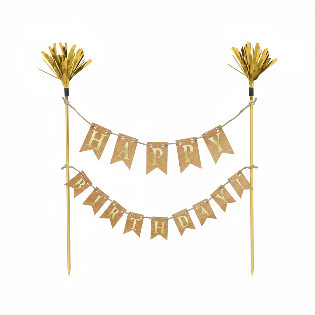 Caketopper Wimpelkette Happy Birthday