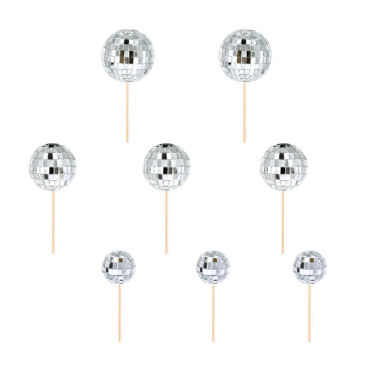 Cake Topper Discokugel, 8-teiliges Set