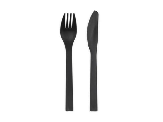 Kunststoffbesteck, 18–18,5 cm, schwarz