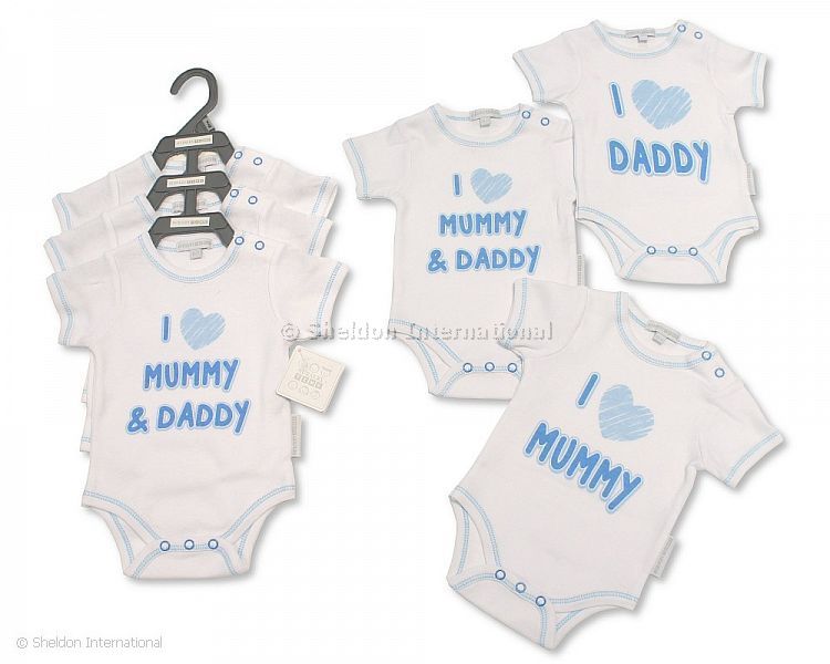 Baby Bodysuit Gift Set I Love Mummy/Daddy-Boy