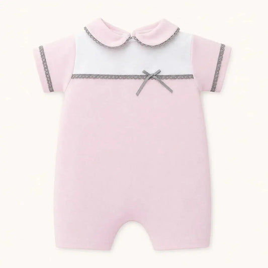 Kurzer Baumwollstrampler für Baby – Mimo Rosa
