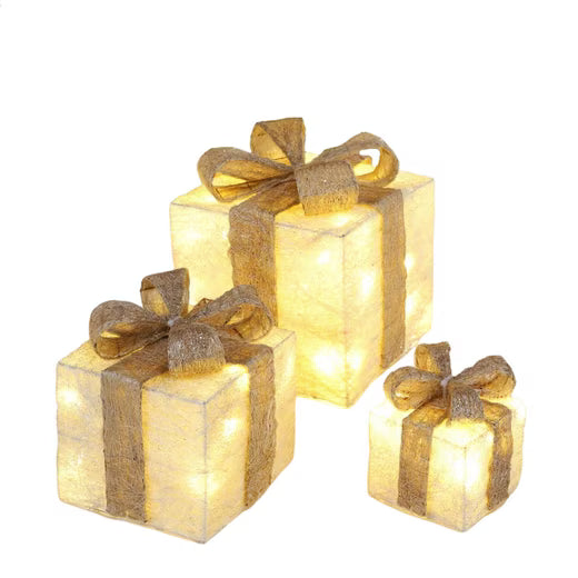 LED beleuchtete Geschenkbox weihnachten 3er Set