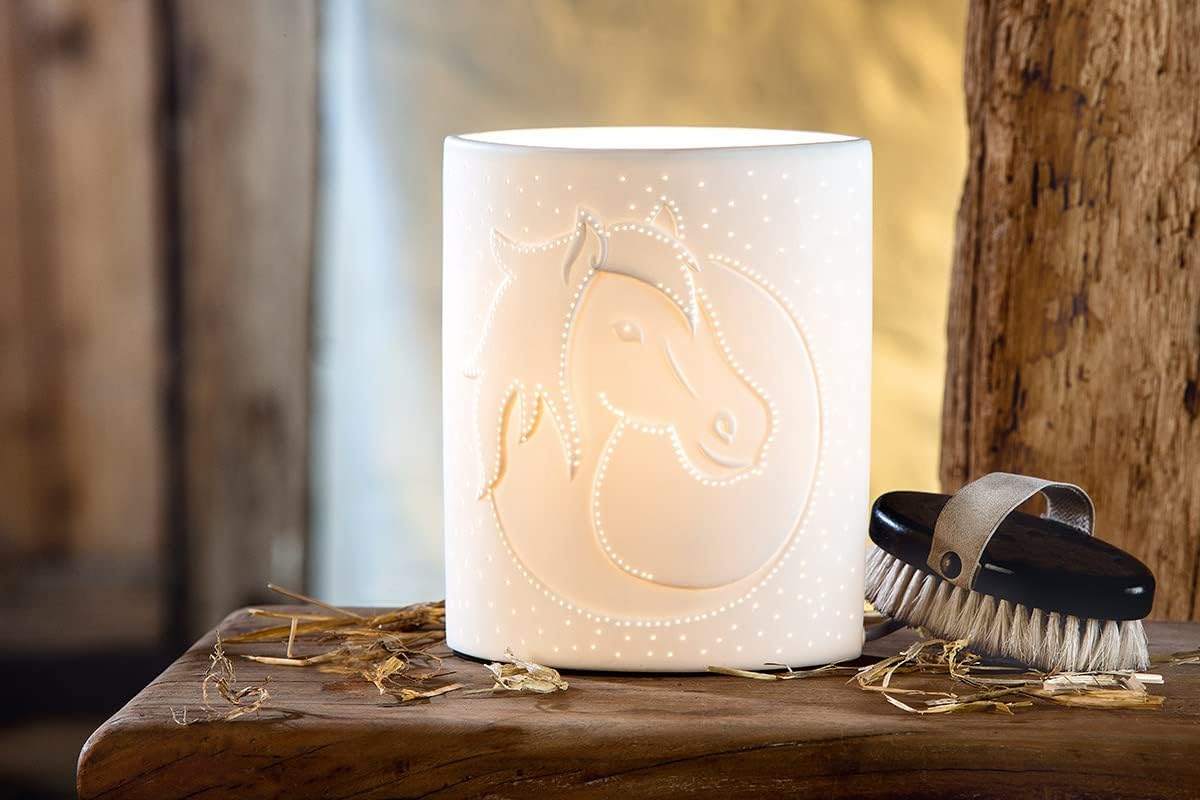 Porzell Lampe Ellipse Pferdekopf - Avaloon Party-Deko-Geschenke