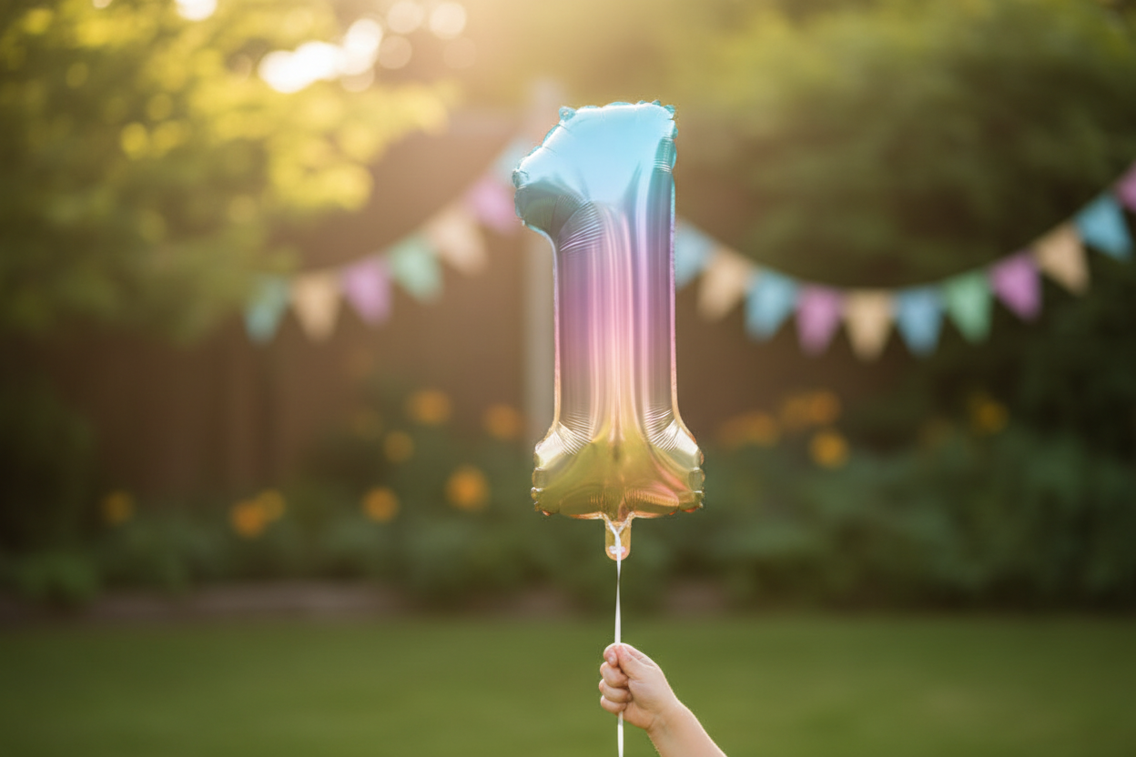 Foil Balloon in Rainbow Pastel Colors Numbers