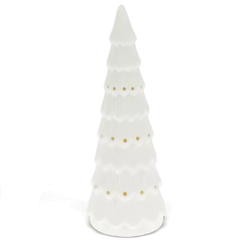 Leucht-Deko aus matter Keramik - Großer Weihnachtsbaum