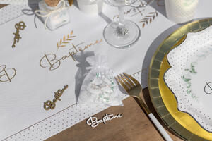 Sachets en organza pour baptême, lot de 4