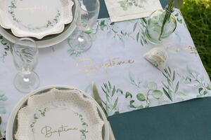 Sachets en organza pour baptême, lot de 4