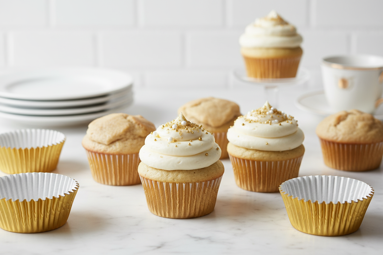 PME Cupcake-Förmchen Metallic Gold & Silber 30 Stk