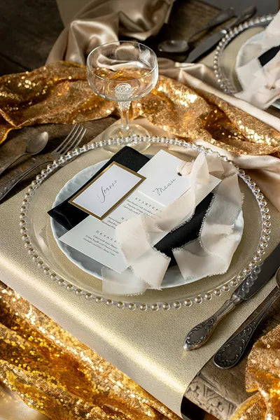 Pailletten-Tischläufer, gold, 0,3 x 5 m